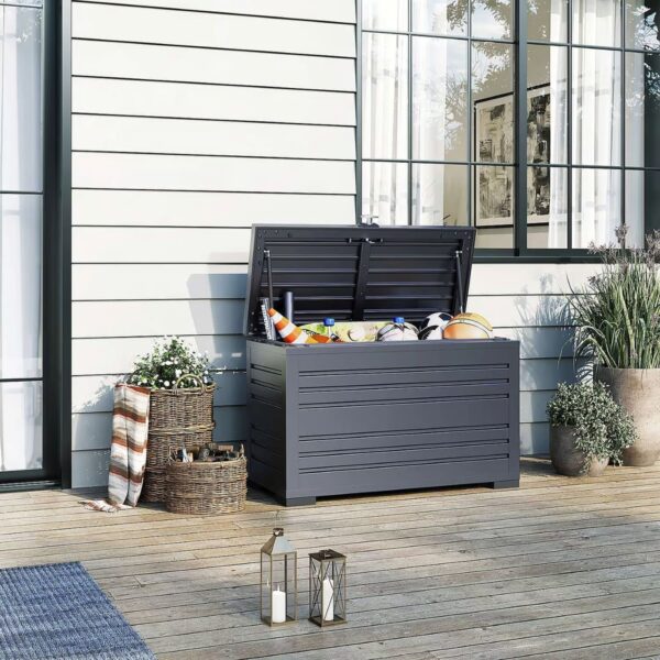 Eine andere Sichtweise auf Ventaris Gartenbox wetterfest & abschliessbar | 100 x 64 x 46 cm | 284 Liter | Anthrazit