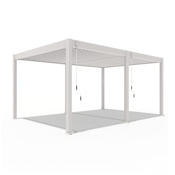 Alternative view of Weide Pergola Deluxe Plus | Voll Aluminium freistehend | 3.6x5.3m | Lamellendach Ivory Sand