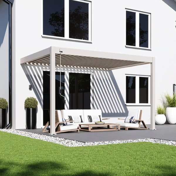 Weide Wandpergola Deluxe Plus 3x4m Ivory Sand