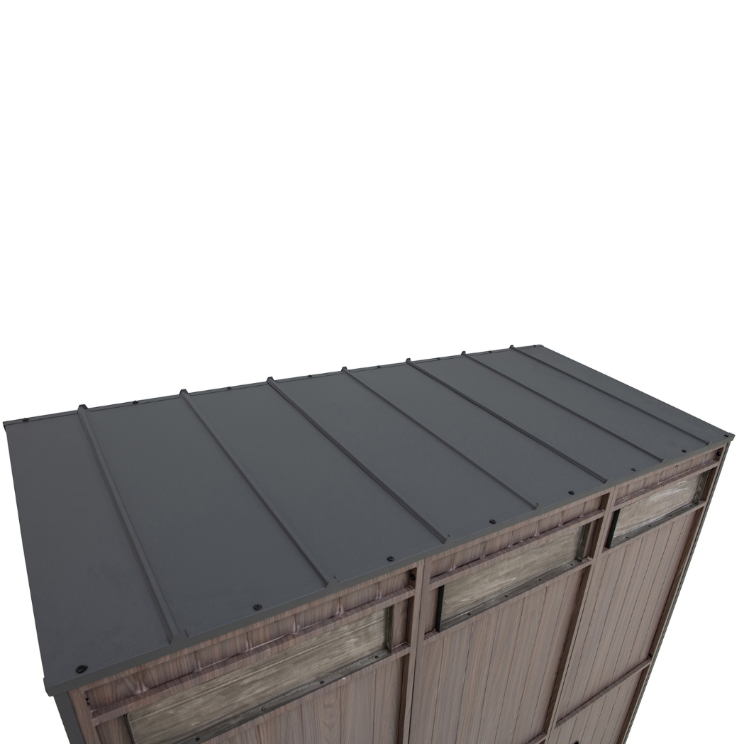 Outdoor-Küche Gartenhaus 220 cm x 94 cm x 226 cm ohne Einrichtung Anthrazit – Bild 9