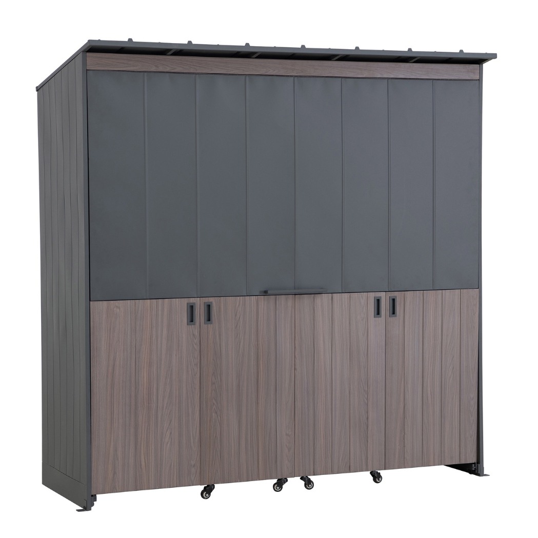 Outdoor-Küche Gartenhaus 220 cm x 94 cm x 226 cm ohne Einrichtung Anthrazit – Bild 3