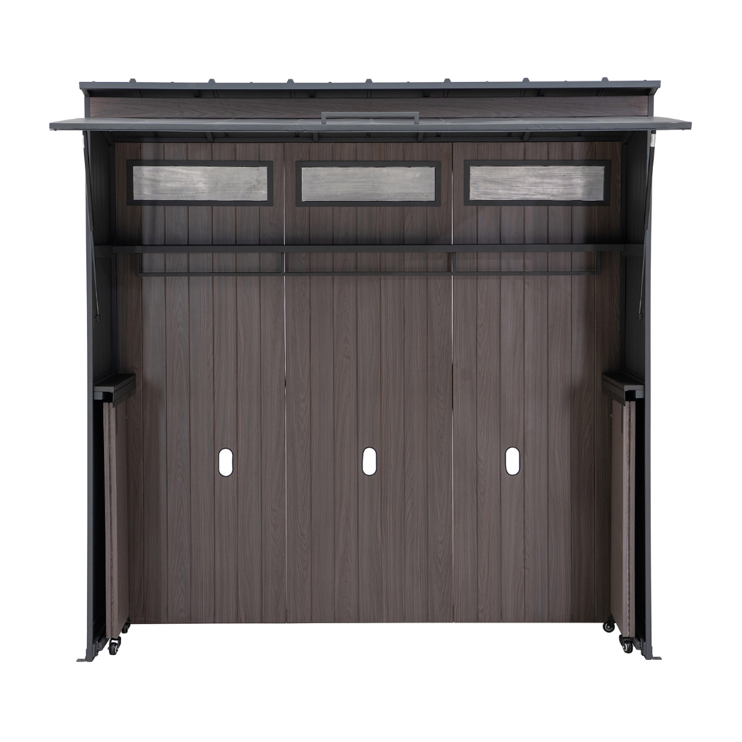 Outdoor-Küche Gartenhaus 220 cm x 94 cm x 226 cm ohne Einrichtung Anthrazit – Bild 5