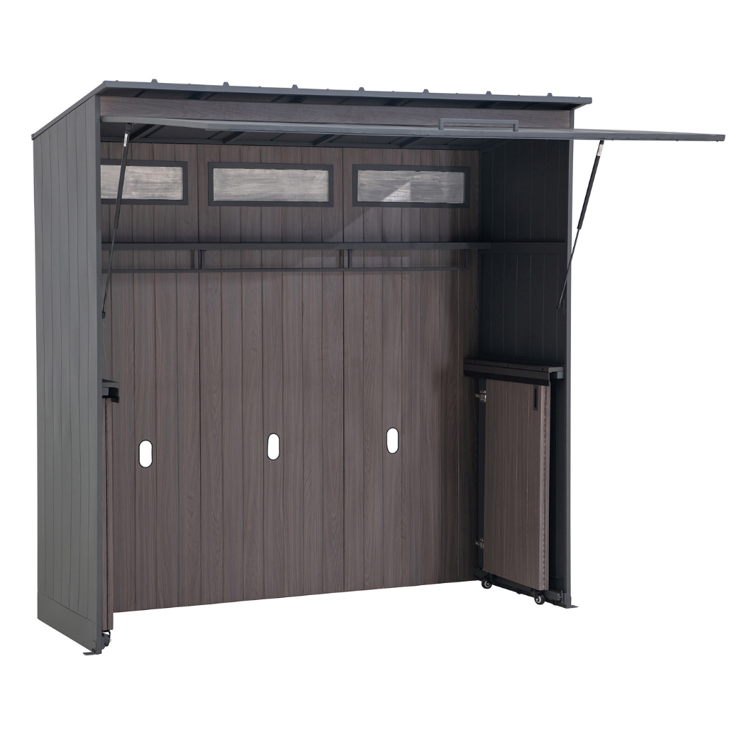 Outdoor-Küche Gartenhaus 220 cm x 94 cm x 226 cm ohne Einrichtung Anthrazit