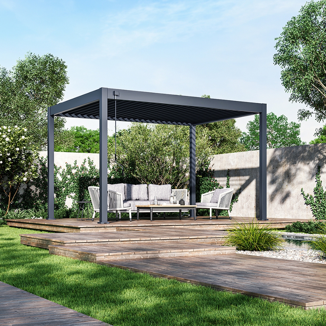 Ventaris Pergola Classic 3x4m mit Lamellendach Anthrazit