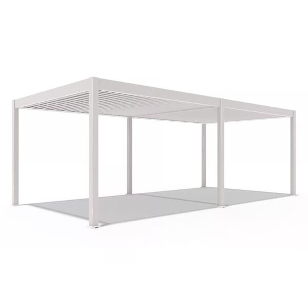 Alternative view of Weide Pergola 3.6x7.2m | elektrisches Lamellendach & LED-Beleuchtung | Voll-Aluminium | Ivory Sand