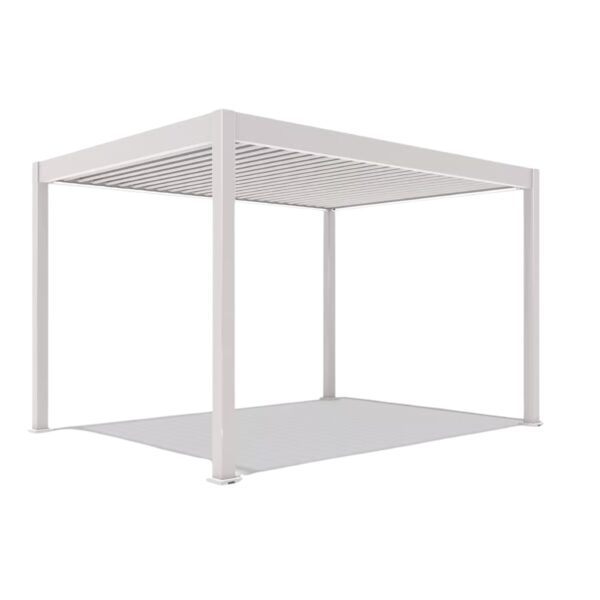 Alternative view of Weide Pergola 3x4m | elektrisches Lamellendach & LED-Beleuchtung | Voll-Aluminium | Ivory Sand