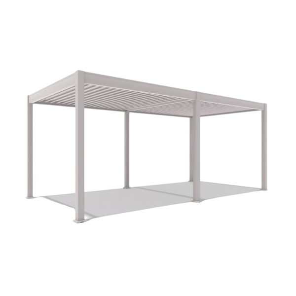 Alternative view of Weide Pergola 3x6m | elektrisches Lamellendach & LED-Beleuchtung | Voll-Aluminium | Ivory Sand