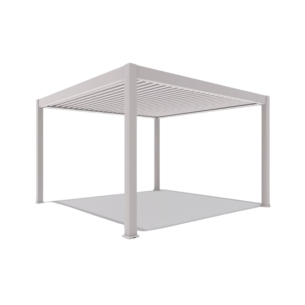 Weide elektrische Pergola 4x4m Ivory Sand mit LED – Bild 2