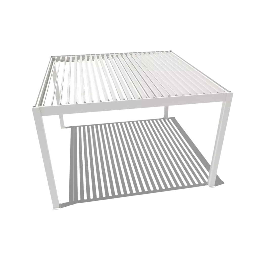 Weide elektrische Pergola 4x4m Weiss mit LED – Bild 4