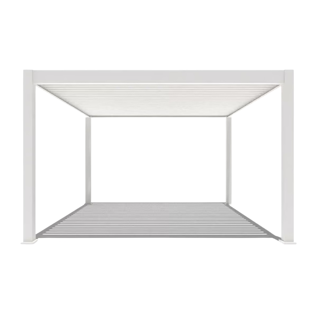 Weide elektrische Pergola 4x4m Weiss mit LED – Bild 5