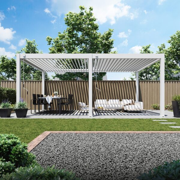 Alternative view of Weide Pergola 4x6m freistehend | Voll-Aluminium | Deluxe Plus | Weiss