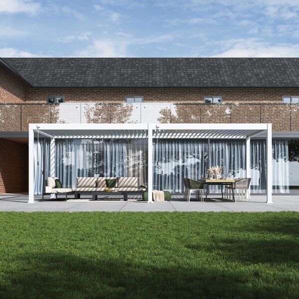 Alternative view of Weide Pergola 4x8m | Voll-Aluminium | Freistehend | Deluxe Plus | Weiss