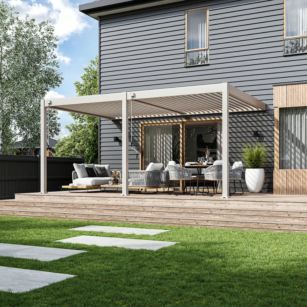 Weide Wandpergola Deluxe Plus 3.6x5.3m Sand