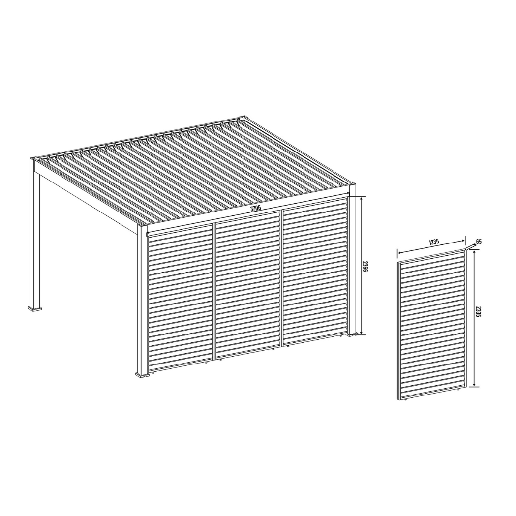 Lamellenwand horizontal | 1.23m | Ivory Sand – Bild 8