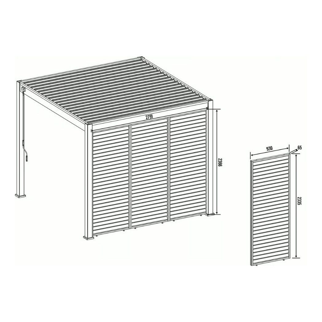 Lamellenwand horizontal | 0.93m | Ivory Sand – Bild 8