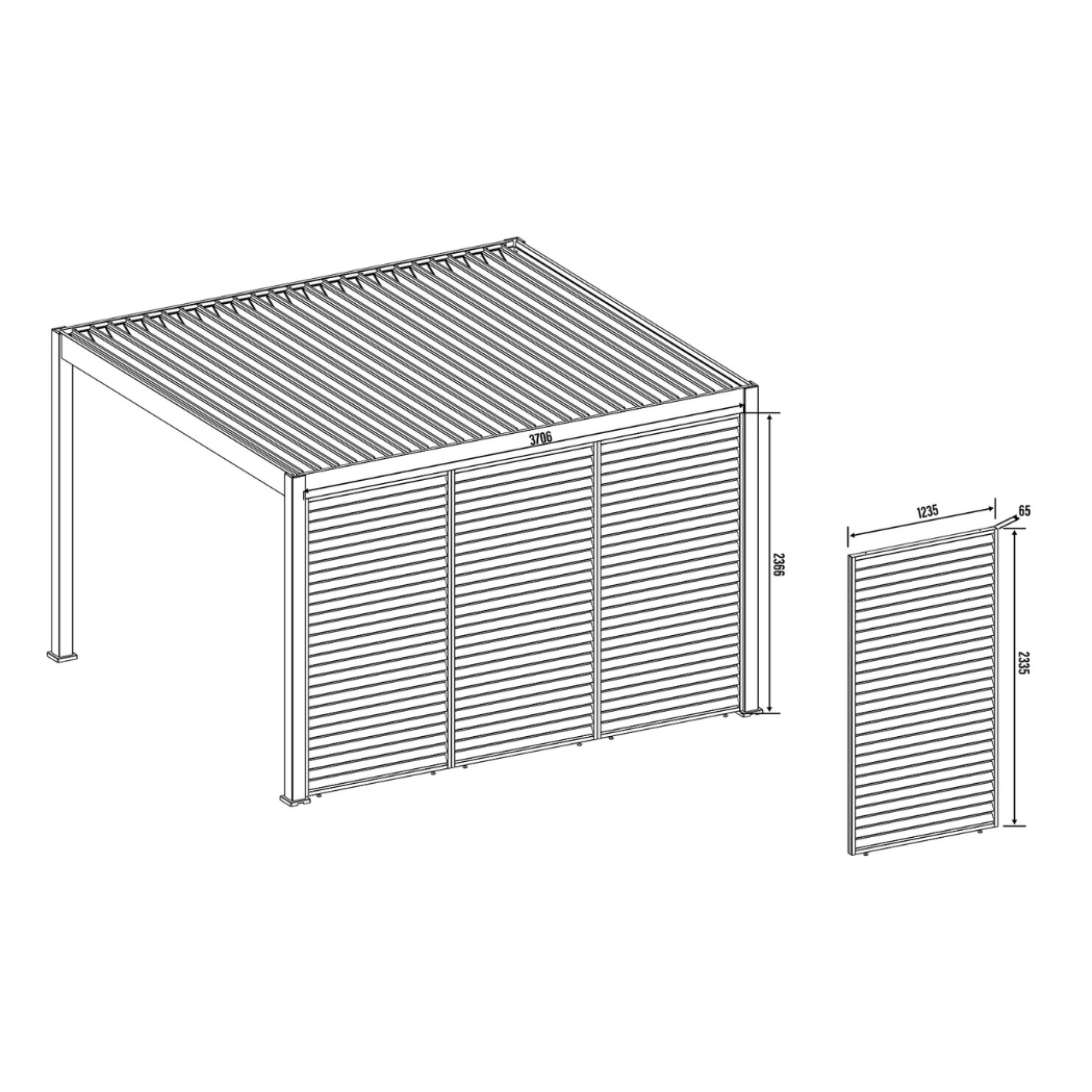 Ventaris Lamellenwand horizontal 1.13m Polarweiss – Bild 3