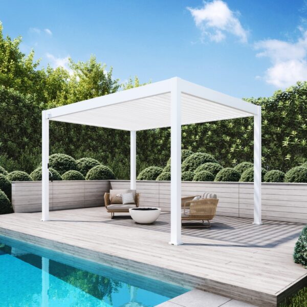 Ventaris Pergola Deluxe Plus 3x4m mit Lamellendach Weiss