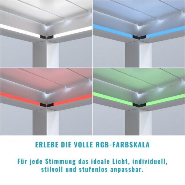 Alternative view of Ventaris LED Set Weiss – Perfekte Beleuchtung für jede Pergola-Grösse