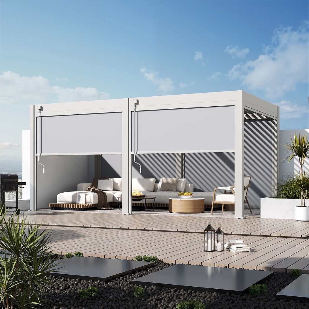 Sonnenrollo für Weide Pergola 2.65m Sand – Bild 4