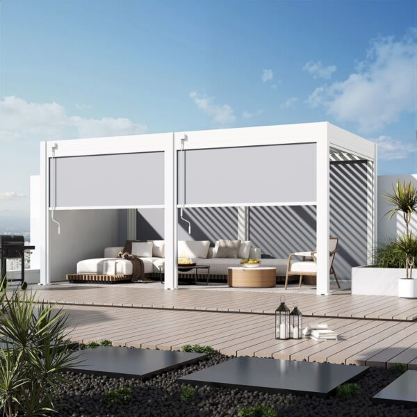 Sonnenrollo für Ventaris/Weide Pergola 2.65m Weiss