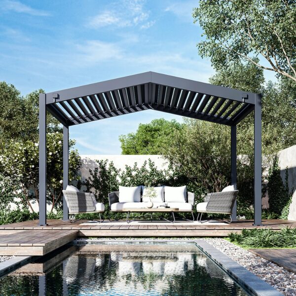 Alternative view of Apex Pergola freistehend mit Lamellendach Anthrazit