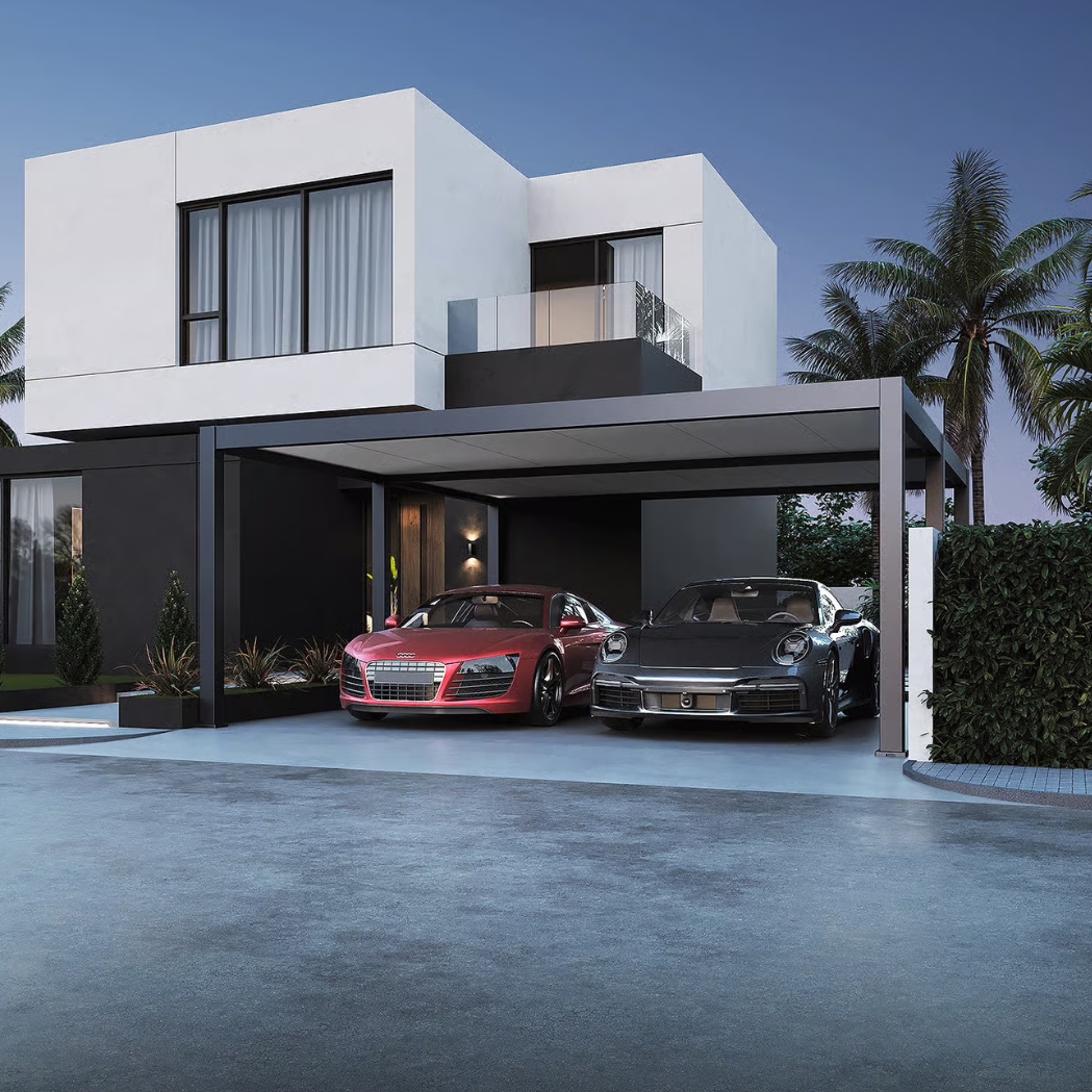 Doppelcarport aus Aluminium | 6x5.3m | Doppelgarage Anthrazit