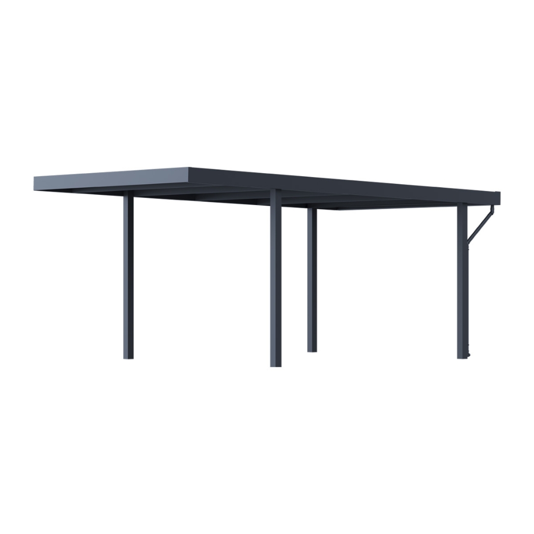 Single Carport aus Stahl | freistehend mit Pultdach | 3.2x5.5m | Anthrazit - Image 6