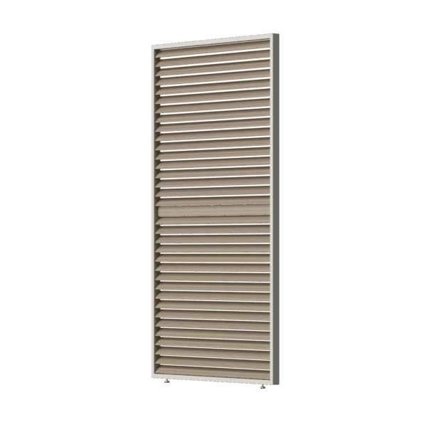 Slatted wall in wood look with rotatable slats in Ivory Sand